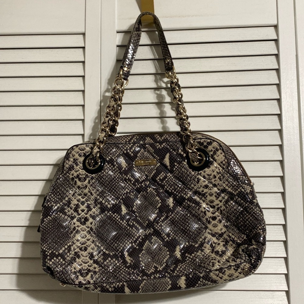 Kate Spade Gold Coast Georgina Snakeskin Quilted Chain Strap - Picture 2 of 14